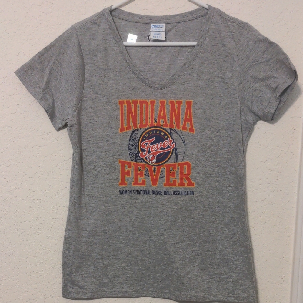 WNBA Indiana Fever Basketball Official Licensed Women's Gray V-Neck T-shirt